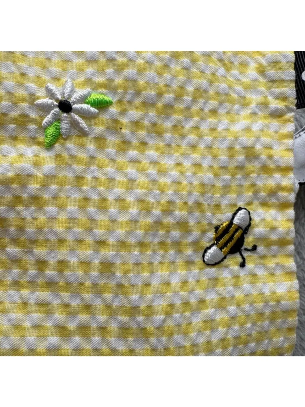 Emily Rose Dress 3T Bumble Bee Embroidered Yellow White Stripes Polka Dots
